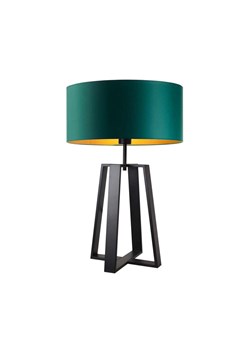 Designerska lampka nocna z abażurem w kolorze zieleni butelkowej THOR GOLD ze sklepu Lysne w kategorii Lampy stołowe - zdjęcie 181842331