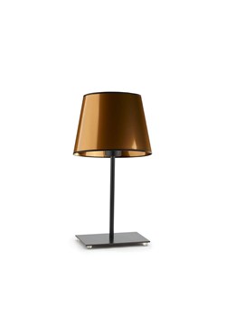 Miedziana lampa stołowa do salonu GENUA MIRROR na czarnej podstawie ze sklepu Lysne w kategorii Lampy stołowe - zdjęcie 181842980