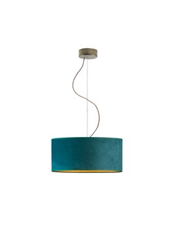 Lampa wisząca ze złotym wnętrzem HAJFA VELUR fi - 40 cm - kolor zieleń butelkowa  ze złotym wnętrzem ze sklepu Lysne w kategorii Lampy wiszące - zdjęcie 181843960