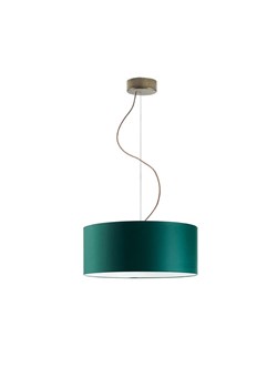 Elegancka lampa wisząca do salonu z tkaninowym abażurem HAJFA fi - 40 cm - kolor zieleń butelkowa ze sklepu Lysne w kategorii Lampy wiszące - zdjęcie 181844610