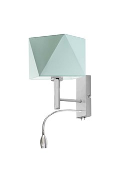 Dziecięcy kinkiet z miętowym abażurem SALEM i regulowanym reflektorem LED ze sklepu Lysne w kategorii Lampy dziecięce - zdjęcie 181845760
