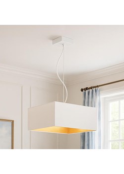 Pojedyncza lampa wisząca do salonu SANGRIA GOLD z białym abażurem ze złotym wnętrzem ze sklepu Lysne w kategorii Lampy wiszące - zdjęcie 181846061