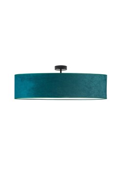 Duży plafon do salonu z welurowym abażurem GRENADA VELUR  fi - 80 cm - kolor zieleń butelkowa ze sklepu Lysne w kategorii Lampy sufitowe - zdjęcie 181849820