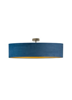 Designerska lampa przysufitowa GRENADA VELUR  fi - 80 cm - kolor granatowy ze złotym wnętrzem ze sklepu Lysne w kategorii Lampy sufitowe - zdjęcie 181849821