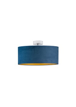 Designerska plafoniera WENECJA VELUR fi - 40 cm kolor granatowy ze złotym wnętrzem ze sklepu Lysne w kategorii Lampy sufitowe - zdjęcie 181850421