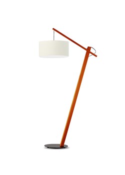 Designerska lampa podłogowa do czytania TORINO na drewnianej podstawie ze sklepu Lysne w kategorii Lampy podłogowe - zdjęcie 181850990