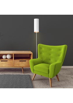 Biała lampa stojąca do salonu w stylu glamour FLORENCJA GOLD ze sklepu Lysne w kategorii Lampy podłogowe - zdjęcie 181851833