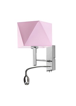 Geometryczna lampa ścienna LED z różowym abażurem SALEM ze sklepu Lysne w kategorii Lampy ścienne - zdjęcie 181852472