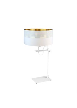 Biała lampka biurkowa glamour ALASKA GLAM ze złotymi elementami ze sklepu Lysne w kategorii Lampy stołowe - zdjęcie 181853474