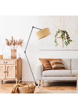 Rattanowa lampa stojąca na wysięgniku BARI BOHO ze sklepu Lysne w kategorii Lampy podłogowe - zdjęcie 181856013