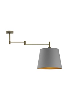 Skandynawska lampa sufitowa na wysięgniku ruchomym TAMPA GOLD z szarym abażurem ze złotym wnętrzem ze sklepu Lysne w kategorii Lampy sufitowe - zdjęcie 181856360