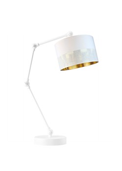 Biało-złota regulowana lampka nocna glamour ASMARA GLAM ze sklepu Lysne w kategorii Lampy stołowe - zdjęcie 181856390