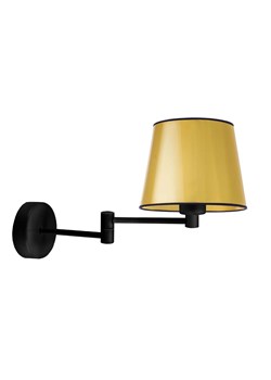 Nowoczesny kinkiet do sypialni na wysięgniku LUGO MIRROR czarno-złoty ze sklepu Lysne w kategorii Lampy ścienne - zdjęcie 181856742