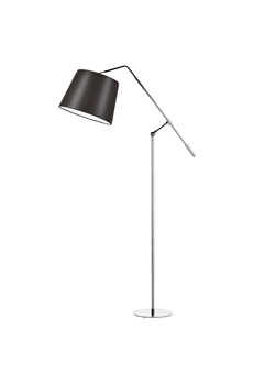 Regulowalna lampa podłogowa w klasycznym stylu FOYA z brązowym kloszem ze sklepu Lysne w kategorii Lampy podłogowe - zdjęcie 181857331