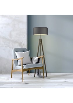 Lampa stojąca drewniana do salonu HAITI w kolorze szarości ze sklepu Lysne w kategorii Lampy podłogowe - zdjęcie 181857602