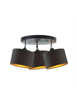 Czarny plafon na 3 żarówki DAKOTA GOLD ze sklepu Lysne w kategorii Lampy sufitowe - zdjęcie 181858093