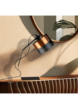 Designerska lampa biurkowa miedziana glamour HAGA GLAM ze sklepu Lysne w kategorii Lampy stołowe - zdjęcie 181858264