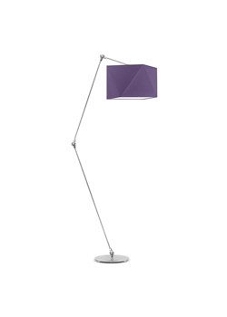 Srebrna lampa podłogowa na wysięgniku ruchomym OSAKA z fioletowym abażurem ze sklepu Lysne w kategorii Lampy podłogowe - zdjęcie 181859590