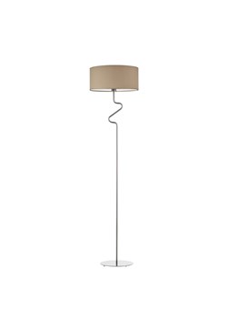 Srebrna lampa stojąca z beżowym kloszem MORONI ze sklepu Lysne w kategorii Paski męskie - zdjęcie 181860791