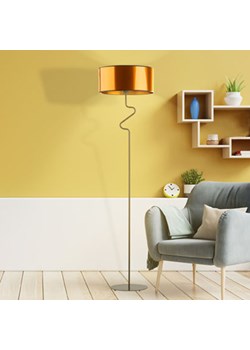 Industrialna lampa stojąca do czytania w salonie MORONI MIRROR w czarno-miedzianej kolorystyce ze sklepu Lysne w kategorii Lampy podłogowe - zdjęcie 181860810