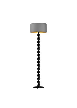 Czarna lampa podłogowa do czytania GIZA GOLD z szarym abażurem ze sklepu Lysne w kategorii Lampy podłogowe - zdjęcie 181861104