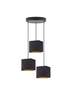 Czarna 3-punktowa lampa wisząca do salonu MAJORKA GOLD ze sklepu Lysne w kategorii Lampy wiszące - zdjęcie 181861653