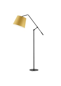 Regulowana lampa podłogowa w czarnym kolorze FOYA z musztardowym abażurem ze sklepu Lysne w kategorii Lampy podłogowe - zdjęcie 181862861