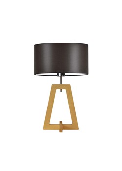 Nowoczesna lampka nocna z drewna CLIO z brązowym abażurem ze sklepu Lysne w kategorii Lampy stołowe - zdjęcie 181865384