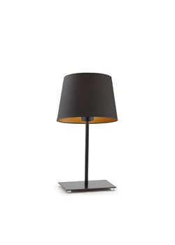 Czarna lampka nocna LED do salonu z abażurem GENUA GOLD ze sklepu Lysne w kategorii Lampy stołowe - zdjęcie 181866373