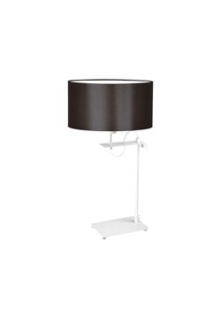 Klasyczna lampa biurkowa z brązowym abażurem ALASKA i włącznikiem ręcznym ze sklepu Lysne w kategorii Lampy stołowe - zdjęcie 181866523