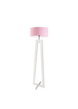 Biała lampa stojąca z drewna dziecięca BALI z różowym kloszem 40 cm ze sklepu Lysne w kategorii Lampy dziecięce - zdjęcie 181866791