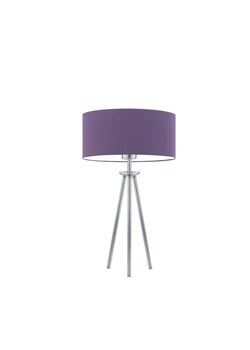 Srebrna lampa stołowa na trójnogu z fioletowym kloszem w stylu art deco do salonu ALTA ze sklepu Lysne w kategorii Lampy stołowe - zdjęcie 181868263