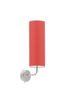 Metalowy kinkiet z wyłącznikiem NEWADA i czerwonym abażurem w kształcie tuby 8 cm ze sklepu Lysne w kategorii Lampy ścienne - zdjęcie 181869081