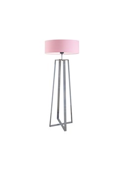 Srebrna lampa podłogowa z tkaninowym abażurem MOSS ze sklepu Lysne w kategorii Lampy podłogowe - zdjęcie 181869202