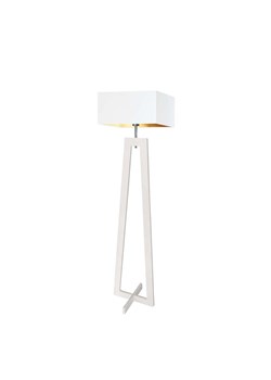 Biała lampa stojąca z drewna JAWA GOLD ze sklepu Lysne w kategorii Lampy podłogowe - zdjęcie 181870064