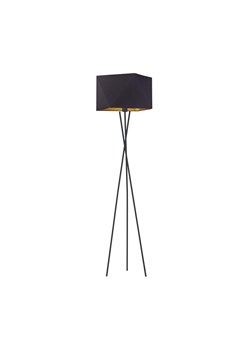 Czarna lampa stojąca na trójnogu do salonu DAKAR GOLD ze sklepu Lysne w kategorii Lampy podłogowe - zdjęcie 181870182
