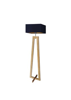 Drewniana lampa stojąca z geometryczną podstawą JAWA GOLD ze sklepu Lysne w kategorii Lampy podłogowe - zdjęcie 181870551