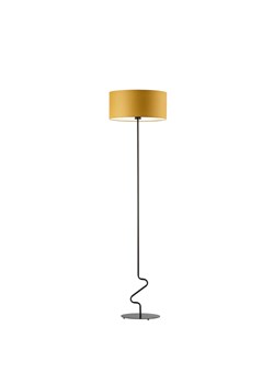 Czarna lampa stojąca z musztardowym abażurem JERSEY ze sklepu Lysne w kategorii Lampy podłogowe - zdjęcie 181872393