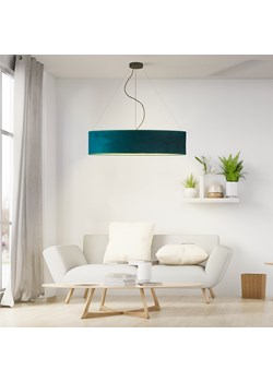 Nowoczesna lampa wisząca z welurowym abażurem PORTO VELUR fi - 80 cm - kolor zieleń butelkowa ze sklepu Lysne w kategorii Lampy wiszące - zdjęcie 181873040