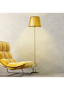 Czarno-złota lampa podłogowa w stylu glamour SURAT MIRROR ze sklepu Lysne w kategorii Lampy podłogowe - zdjęcie 181873210
