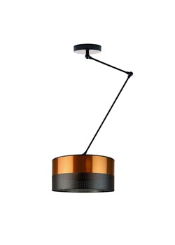 Czarna lampa sufitowa LED na wysięgniku ruchomym nad stół NEWA GLAM czarno-miedziana ze sklepu Lysne w kategorii Lampy sufitowe - zdjęcie 181875424