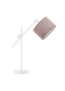 Biała lampka nocna do czytania w łóżku MALI VELUR z kloszem w kolorze pudrowego różu ze sklepu Lysne w kategorii Lampy stołowe - zdjęcie 181875772