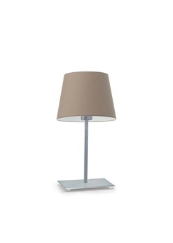 Srebrna lampa stołowa z beżowym abażurem GENUA ze sklepu Lysne w kategorii Lampy stołowe - zdjęcie 181876441