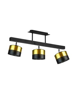 Drewniana lampa sufitowa regulowana HOLLYWOOD GLAM czarna ze złotymi elementami ze sklepu Lysne w kategorii Lampy wiszące - zdjęcie 181877804