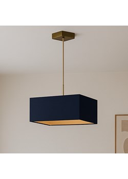 Nowoczesna lampa wisząca nad stół BOGOTA GOLD z granatowym abażurem ze złotym wnętrzem ze sklepu Lysne w kategorii Lampy wiszące - zdjęcie 181878823