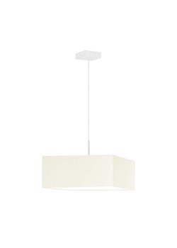 Nowoczesna lampa wisząca do salonu z kwadratowym abażurem 40x40cm BOGOTA - kolor ecru ze sklepu Lysne w kategorii Lampy wiszące - zdjęcie 181879193