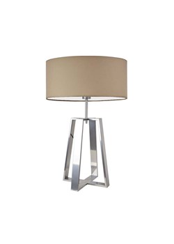 Metalowa lampa stołowa duża z beżowym abażurem do salonu THOR ze sklepu Lysne w kategorii Lampy stołowe - zdjęcie 181879823