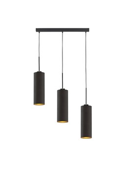 Czarna lampa wisząca BORNEO GOLD z trzema podłużnymi kloszami ze złotym wnętrzem ze sklepu Lysne w kategorii Lampy wiszące - zdjęcie 181880332