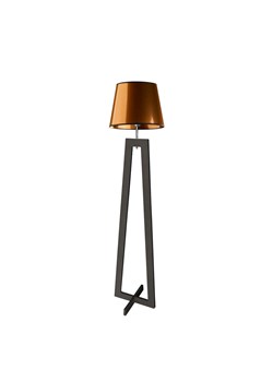 Czarna lampa stojąca drewniana KOS MIRROR ze sklepu Lysne w kategorii Lampy podłogowe - zdjęcie 181880984