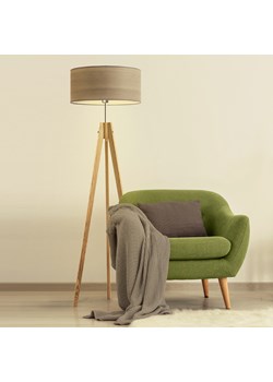 Drewniana lampa stojąca na trójnogu do salonu HAITI ECO ze sklepu Lysne w kategorii Lampy podłogowe - zdjęcie 181882112